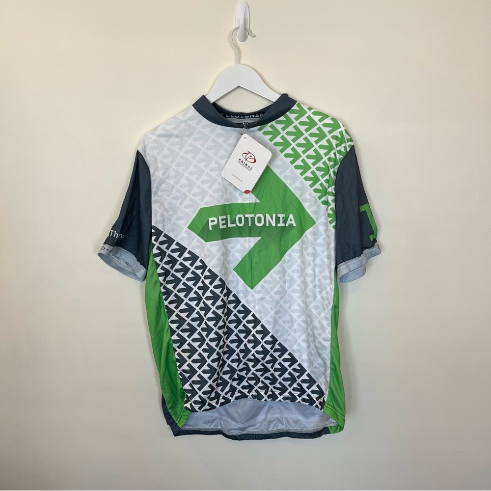Primal Wear Cycling Jersey Mens 2XL NWT White Green Sport Cut Set It Jersey